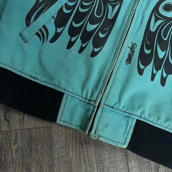 Rare FW19 Worn Supreme Makah Canvas Bomber ZipUp Work Jacket - Picture 3 of 8